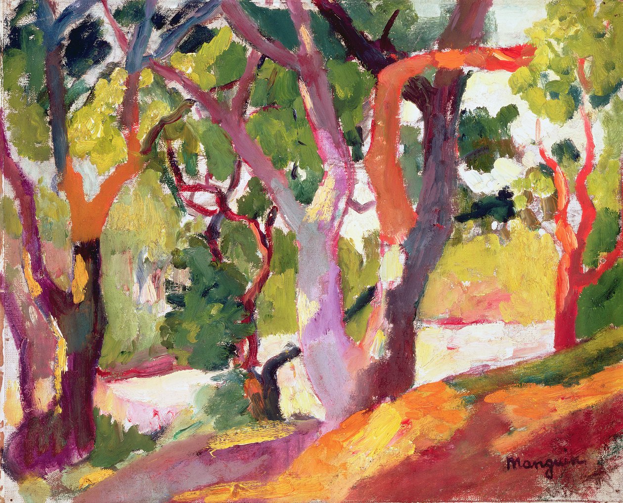 Træer (olie på lærred) af Henri Charles Manguin