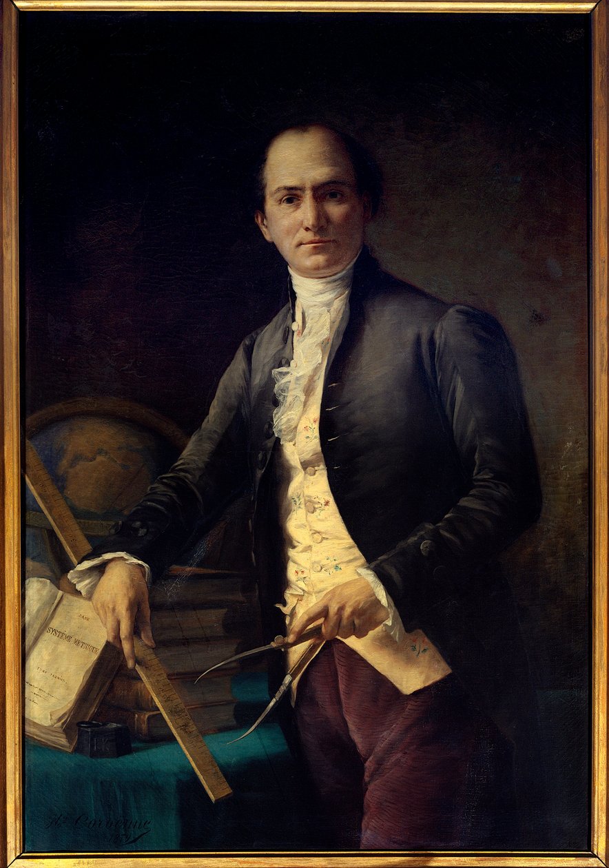 Portræt af astronomen Jean Baptiste (Jean-Baptiste) Joseph Delambre (1749-1822) - Maleri af Henri Coroenne (1822-1909) - Paris, Musee De l