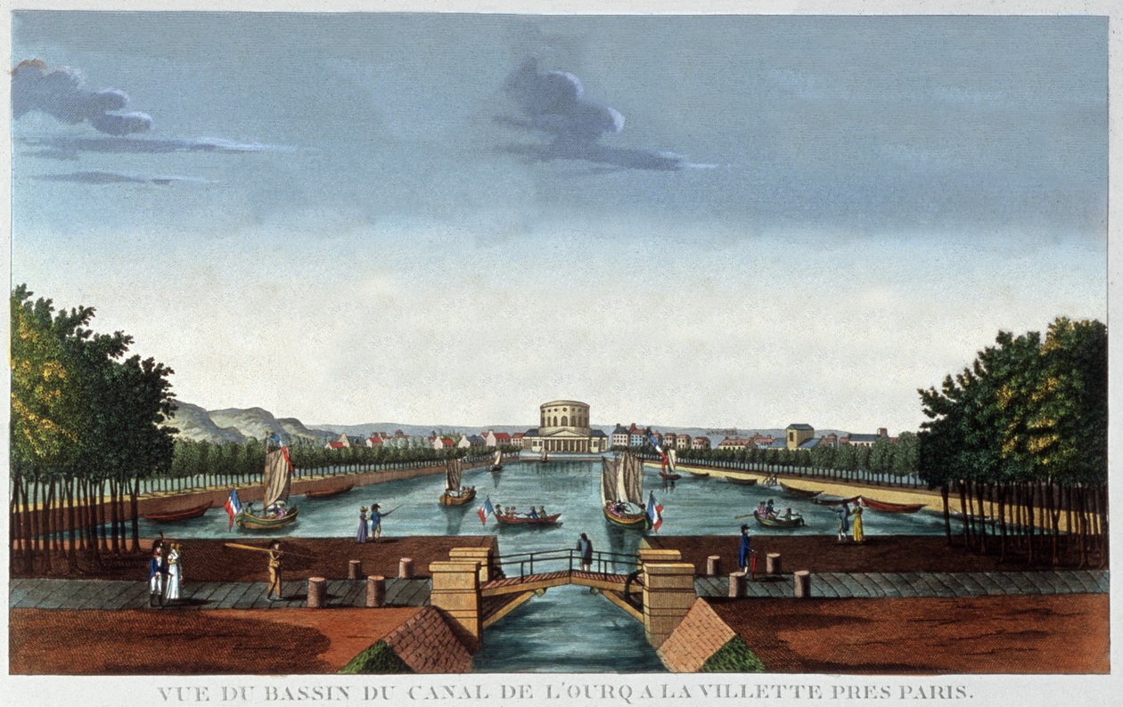 La Villette Basin, Paris af Henri Courvoisier Voisin