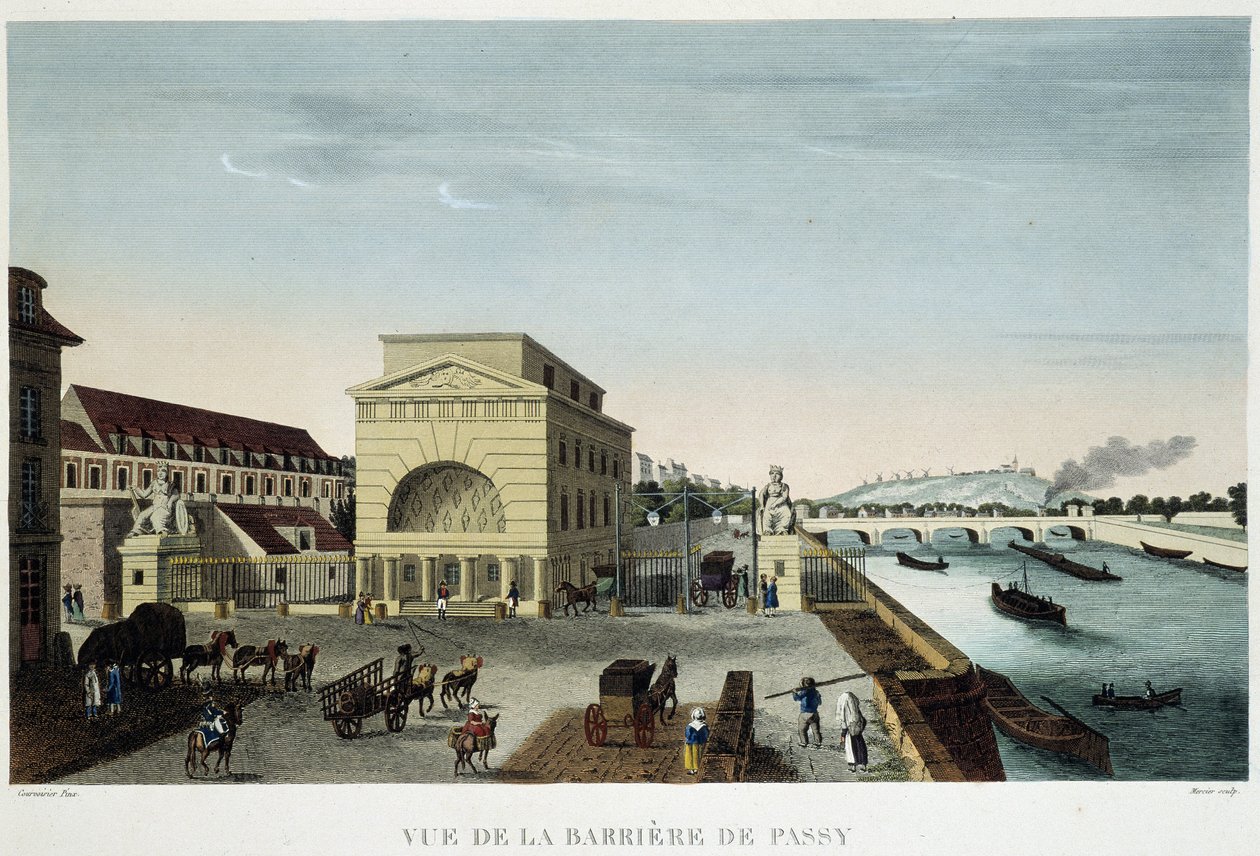 Barrière de Passy - i "" Udsigt over Paris i 1810: barriererne i Paris "" af Courvoisier, af Henri Courvoisier Voisin