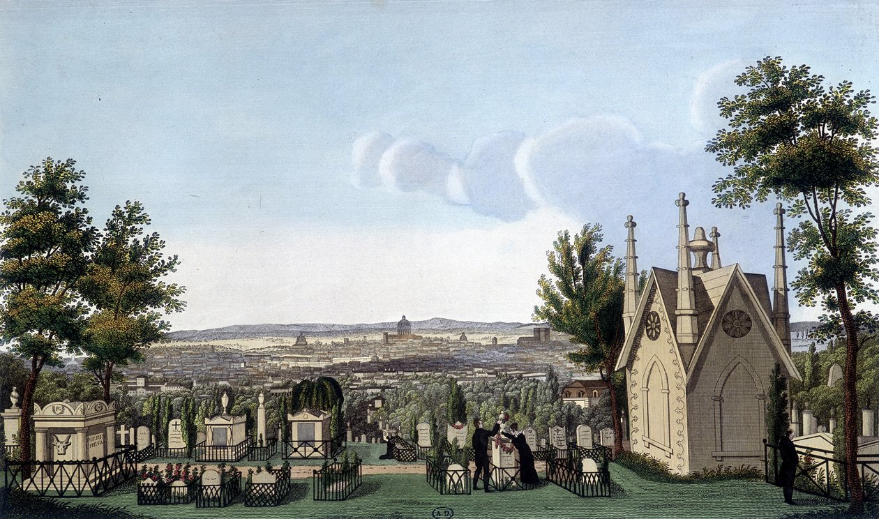 Kirkegården i Père de Lachaise - af Courvoisier af Henri Courvoisier Voisin