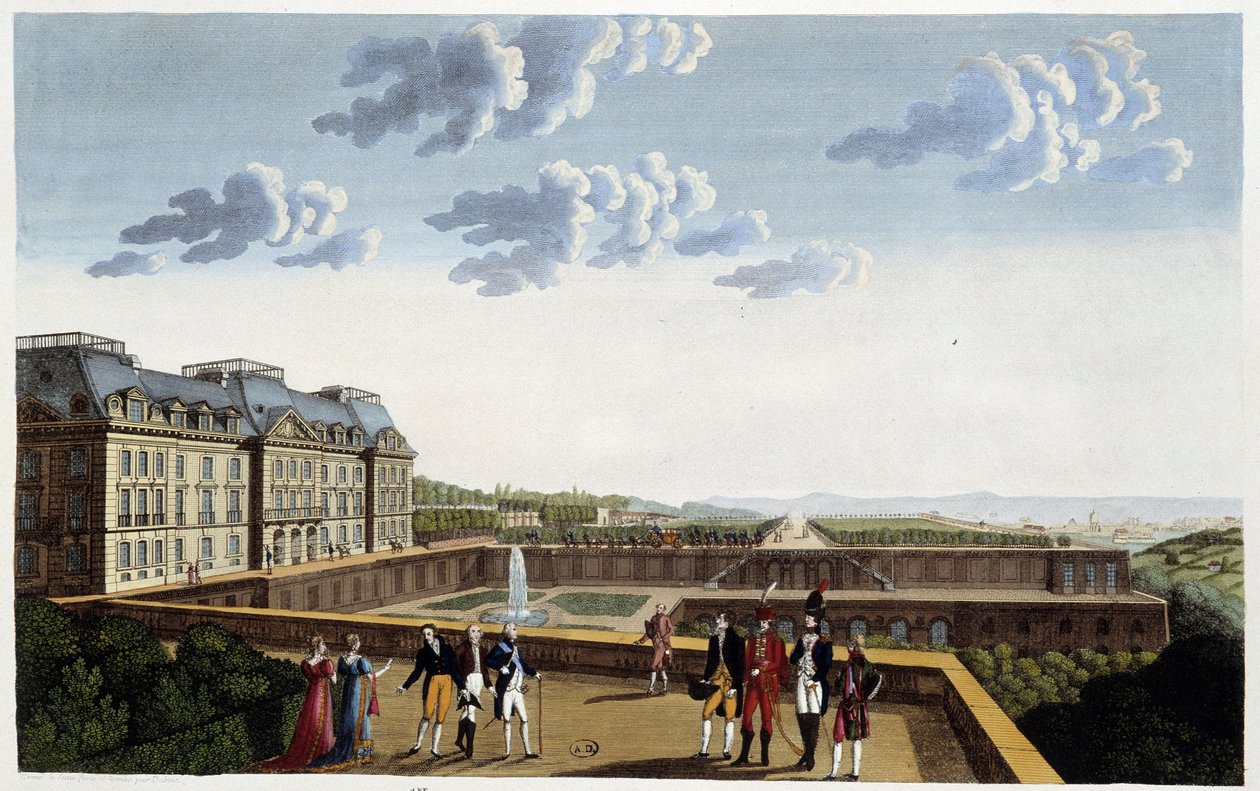 Château de Meudon, omkring 1820 - i "" Views of Paris "" af Courvoisier af Henri Courvoisier Voisin