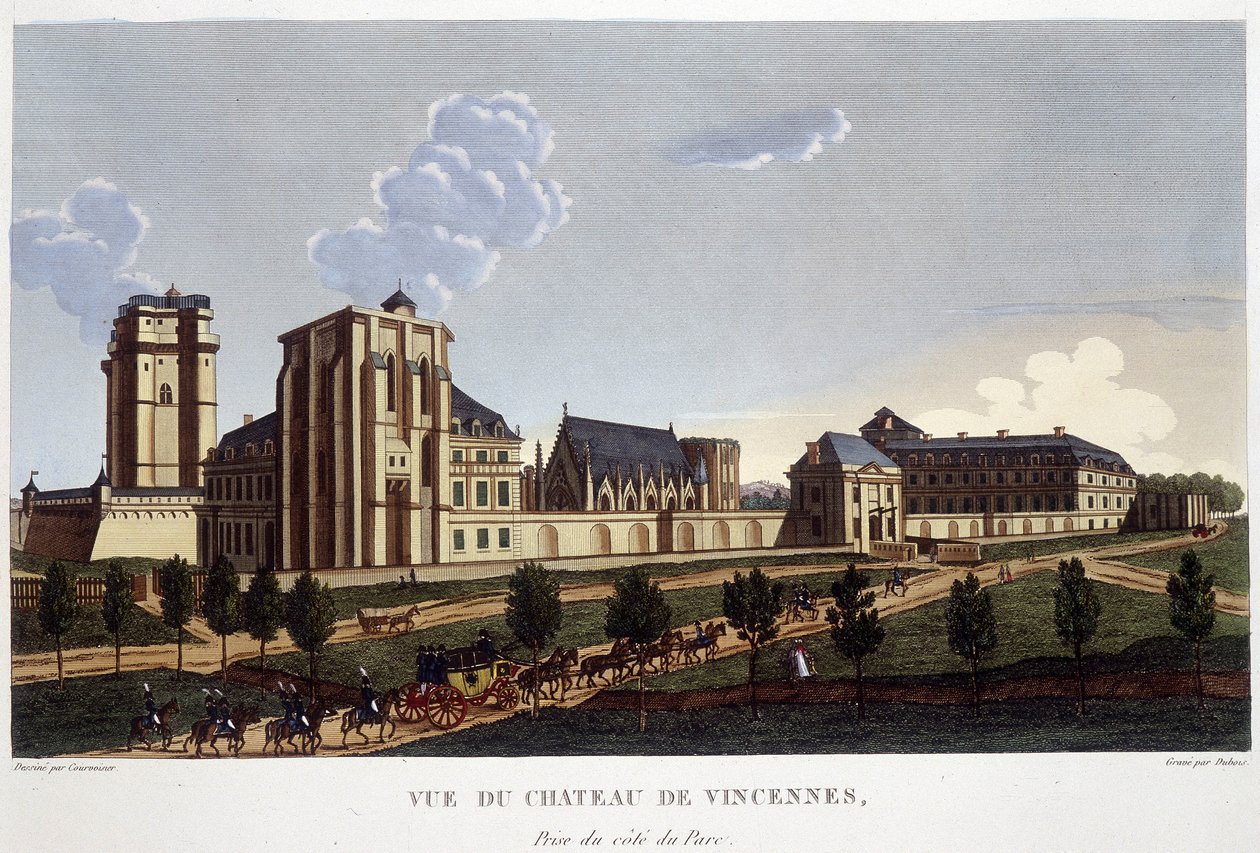 Château de Vincennes, omkring 1820 - i ""Views of Paris"" af Courvoisier af Henri Courvoisier Voisin