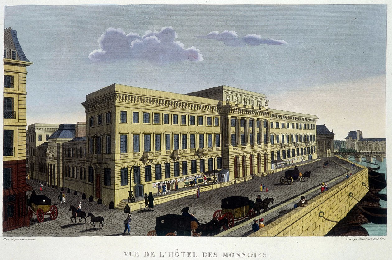 Hôtel des Monnins, omkring 1820 i "" Views of Paris"" af Courvoisier 1827 af Henri Courvoisier Voisin