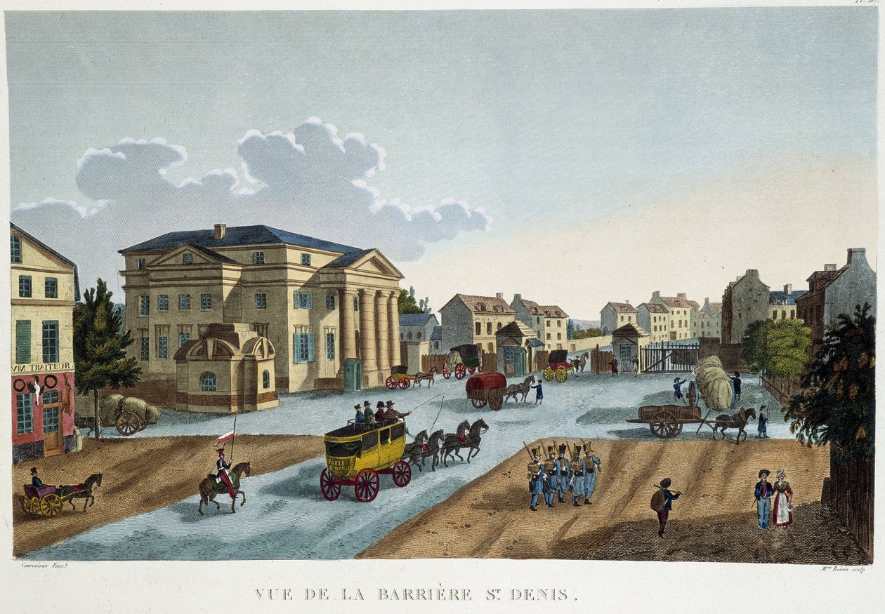La barrier Saint-Denis, omkring 1827 - i "" Views of Paris "" af Courvoisier af Henri Courvoisier Voisin