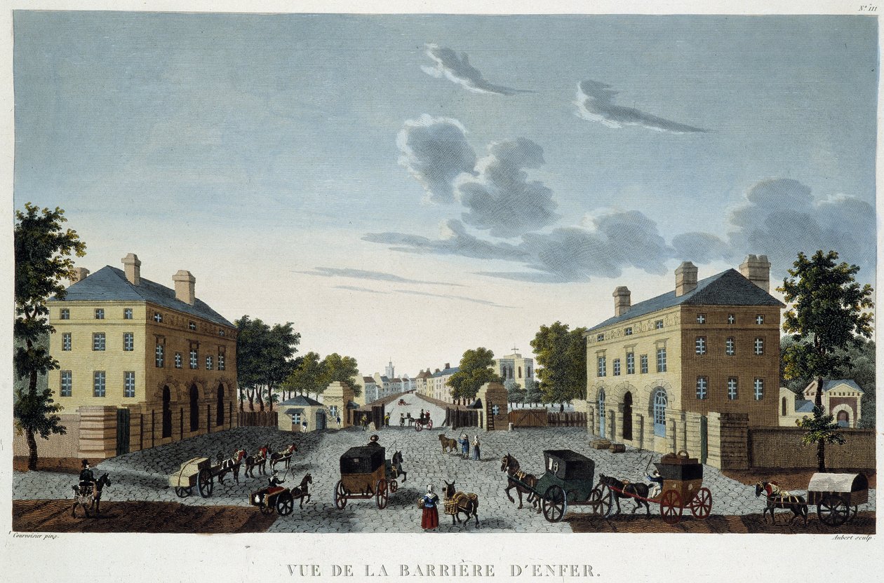 The Barrier of Hell, omkring 1820 - i "" Views of Paris" af Courvoisier af Henri Courvoisier Voisin