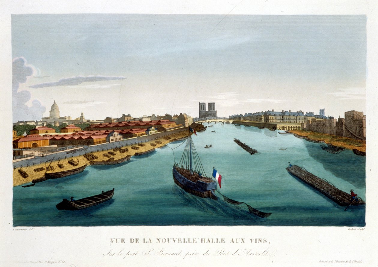 Den nye vinhal (Bercy), ca. 1820 i "Views of Paris" af Courvoisier 1827Den nye vinhal (Bercy), ca. 1820 i Views of Paris af Courvoisier 1827 af Henri Courvoisier Voisin