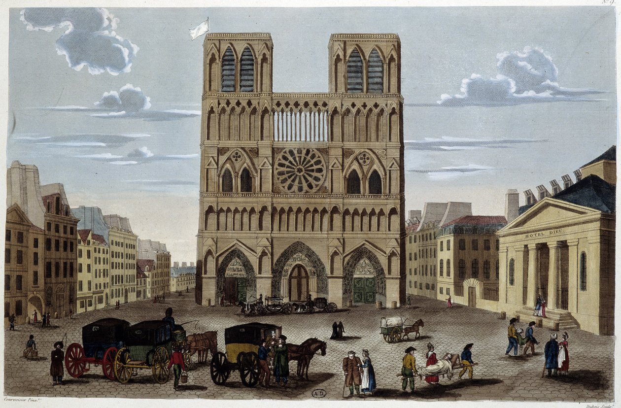 Forpladsen til Notre Dame - i "" Views of Paris" af Courvoisier af Henri Courvoisier Voisin