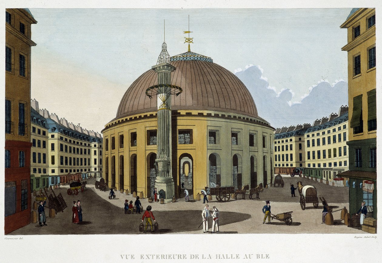 Ydersiden af ​​Halle au Blé - i "" Views of Paris" af Courvoisier af Henri Courvoisier Voisin