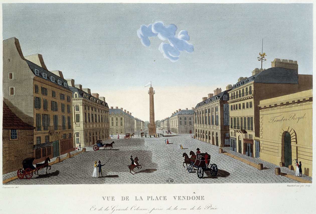 Place Vendôme, udsigt over Rue de la Paix - Paris ved Courvoisier af Henri Courvoisier Voisin
