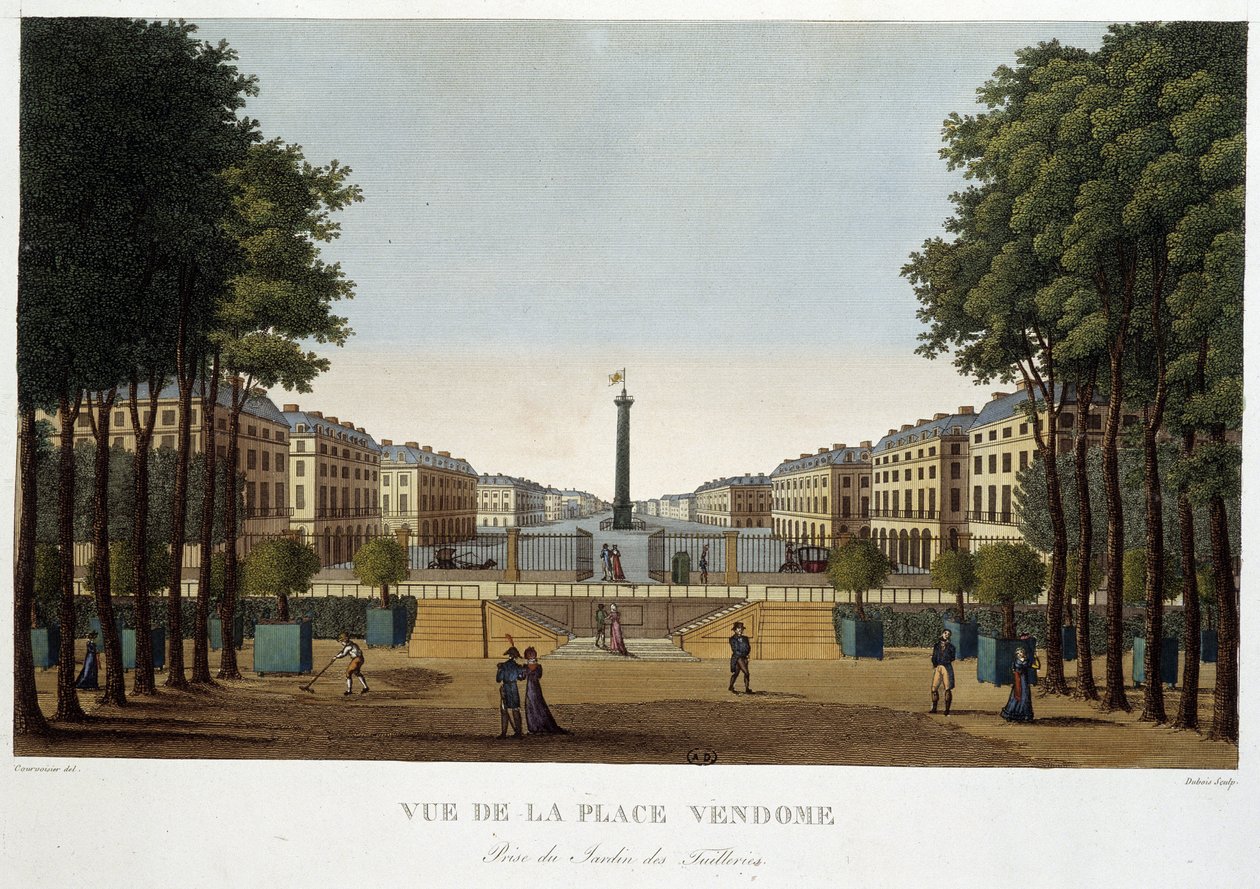 Place Vendôme, udsigt over en have - Paris ved Courvoisier af Henri Courvoisier Voisin