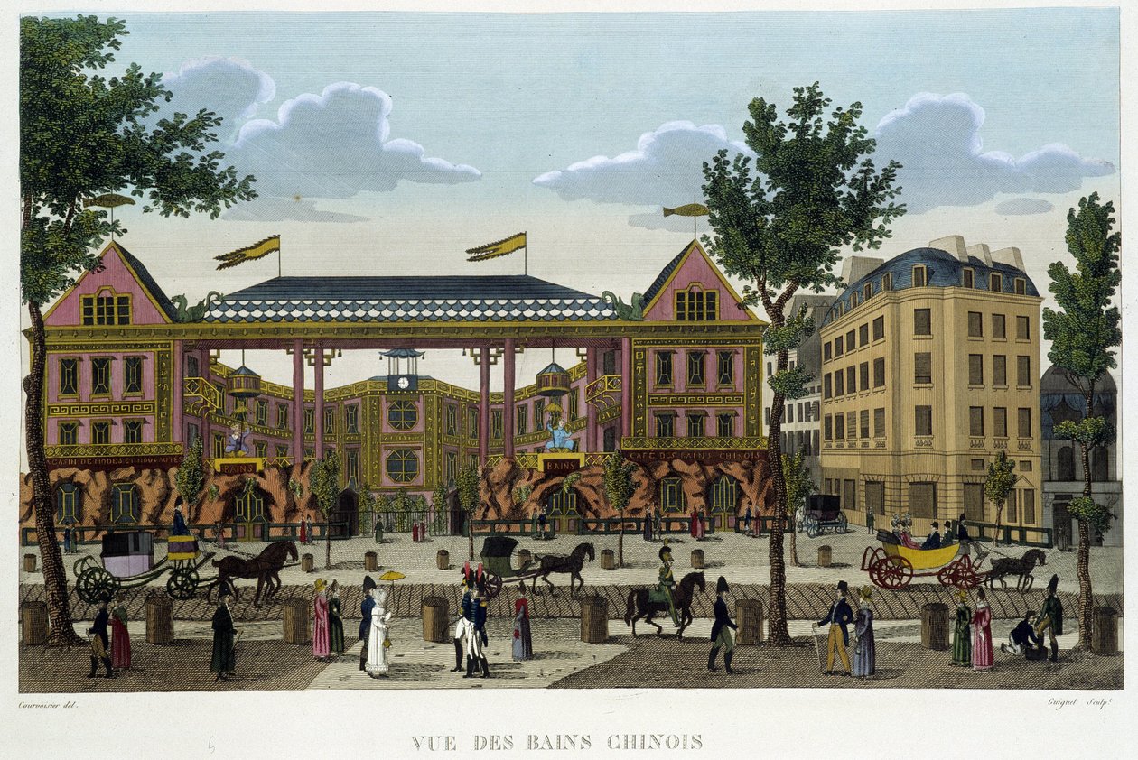 The Chinese Baths, omkring 1820 i "" Views of Paris"" af Courvoisier 1827 af Henri Courvoisier Voisin