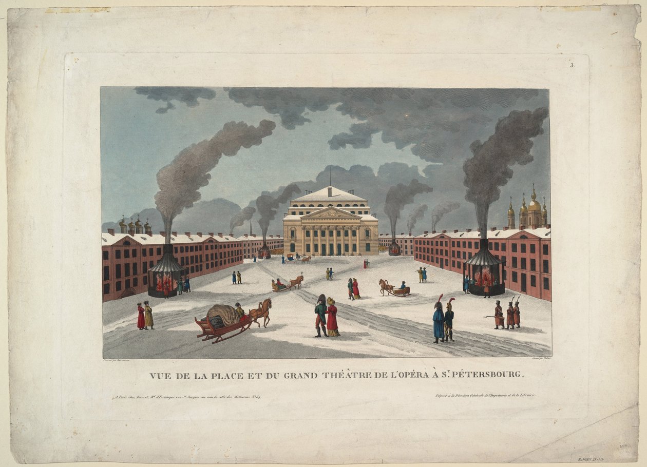Saint Petersburg Imperial Bolshoi Kamenny Theatre, ca. 1811 af Henri Courvoisier Voisin