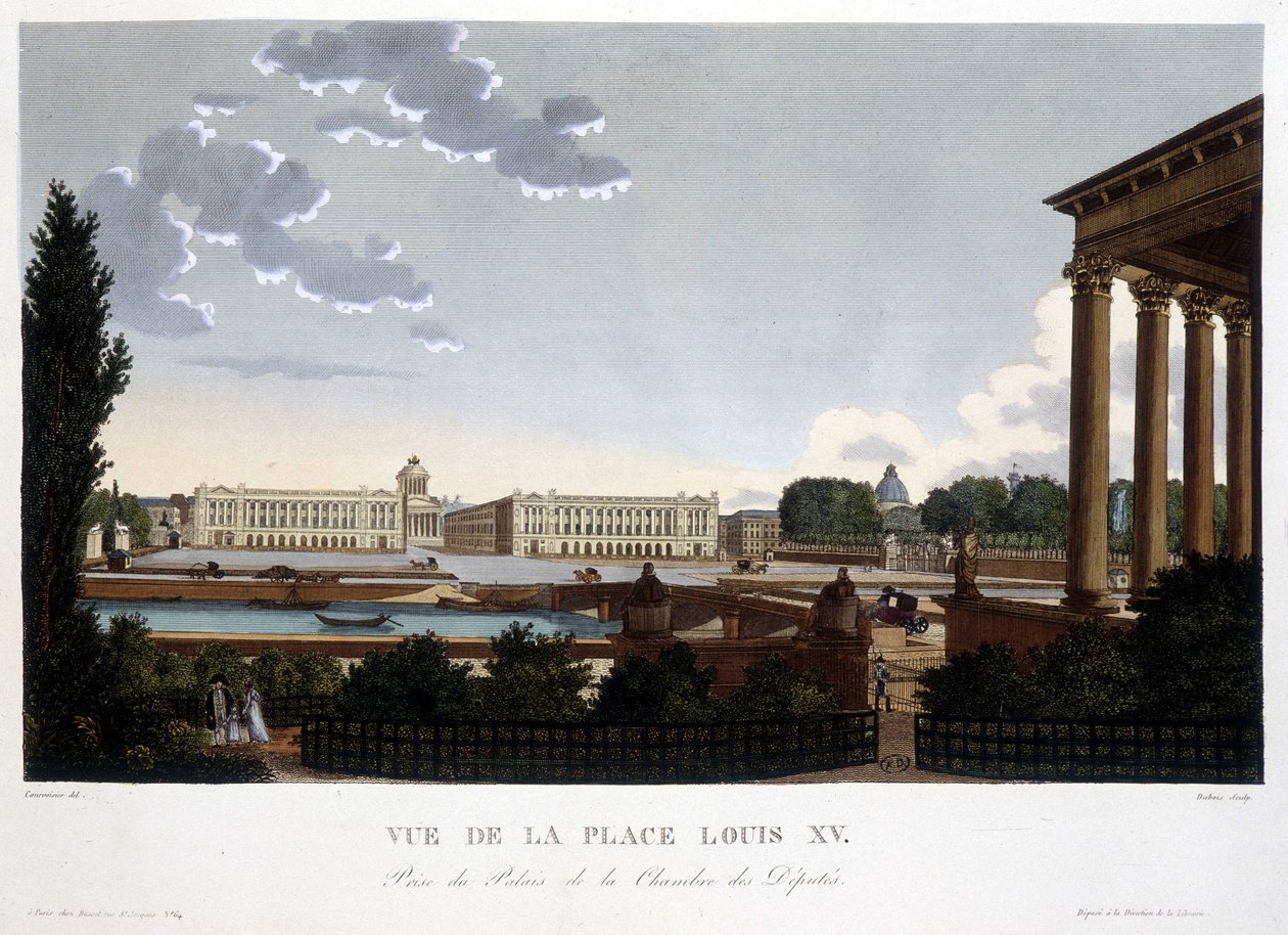 Udsigt over Place Louis XV - Paris af Courvoisier af Henri Courvoisier Voisin