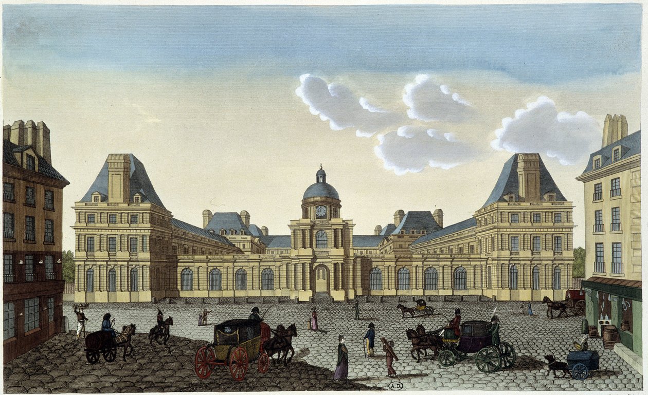 Udsigt over Palais du Luxembourg, omkring 1820 - i "" Views of Paris "" af Courvoisier af Henri Courvoisier Voisin