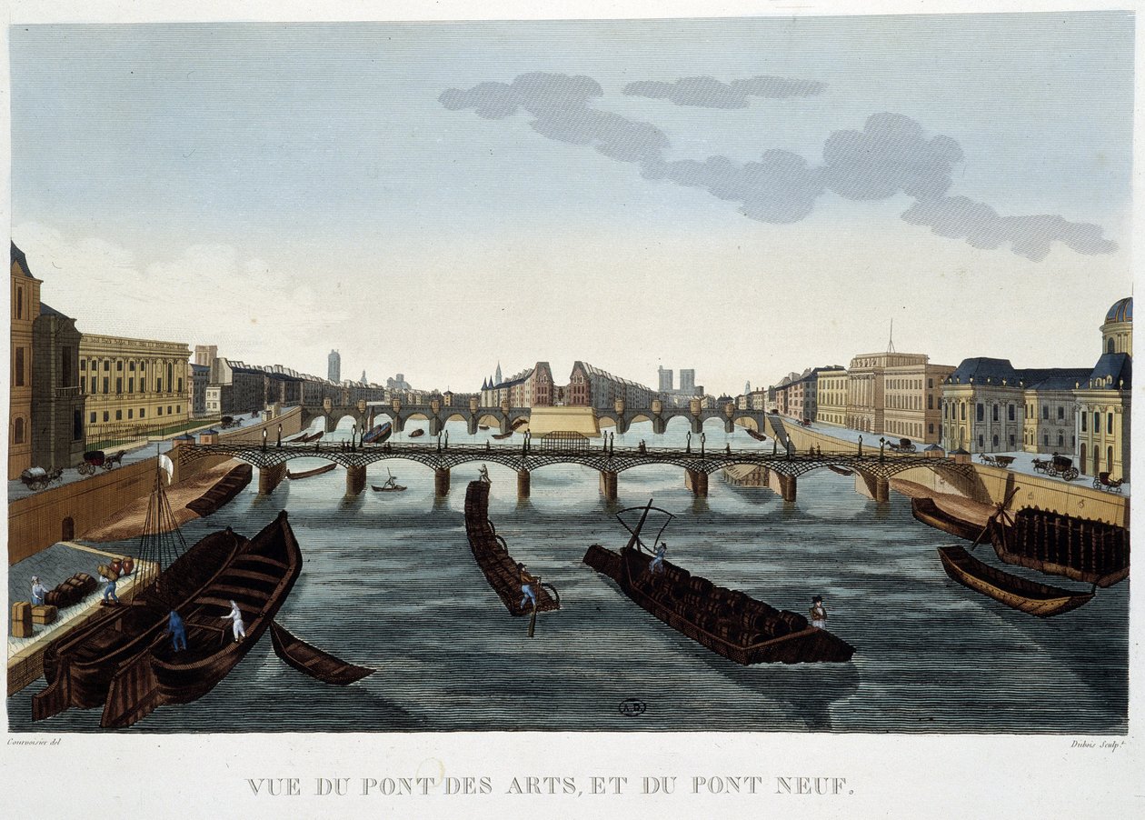 Udsigt over Pont des Arts og Pont Neuf - af Courvoisier af Henri Courvoisier Voisin