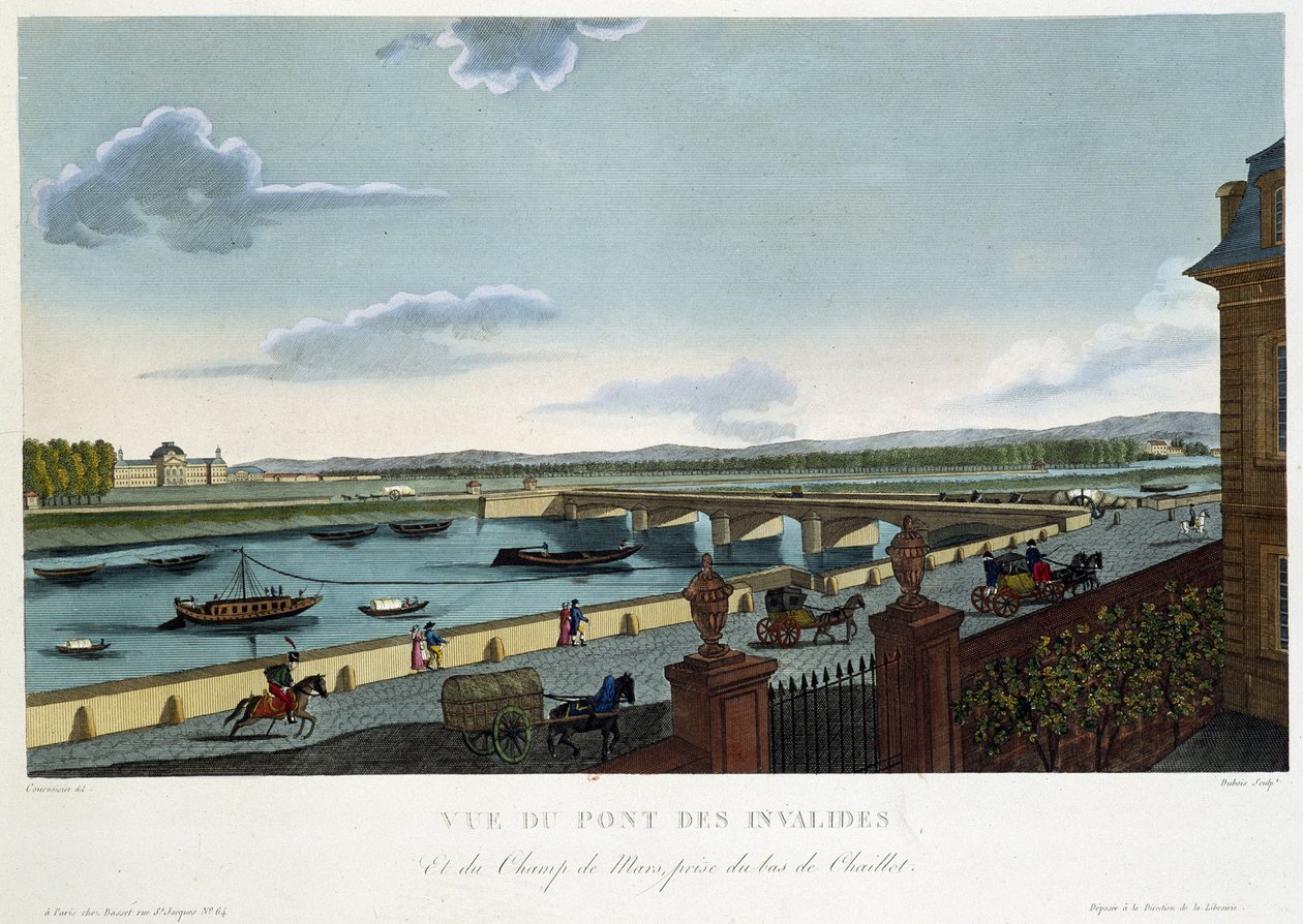 Udsigt over broen af Invalides - i "" Vues de Paris"" af Courvoisier af Henri Courvoisier Voisin