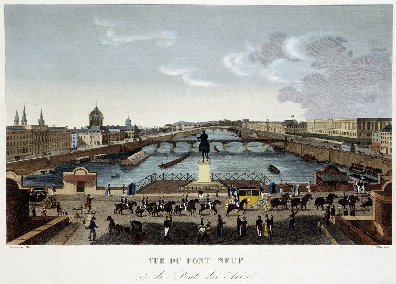 Udsigt over den nye bro - i "" Vues de Paris"" af Courvoisier af Henri Courvoisier Voisin