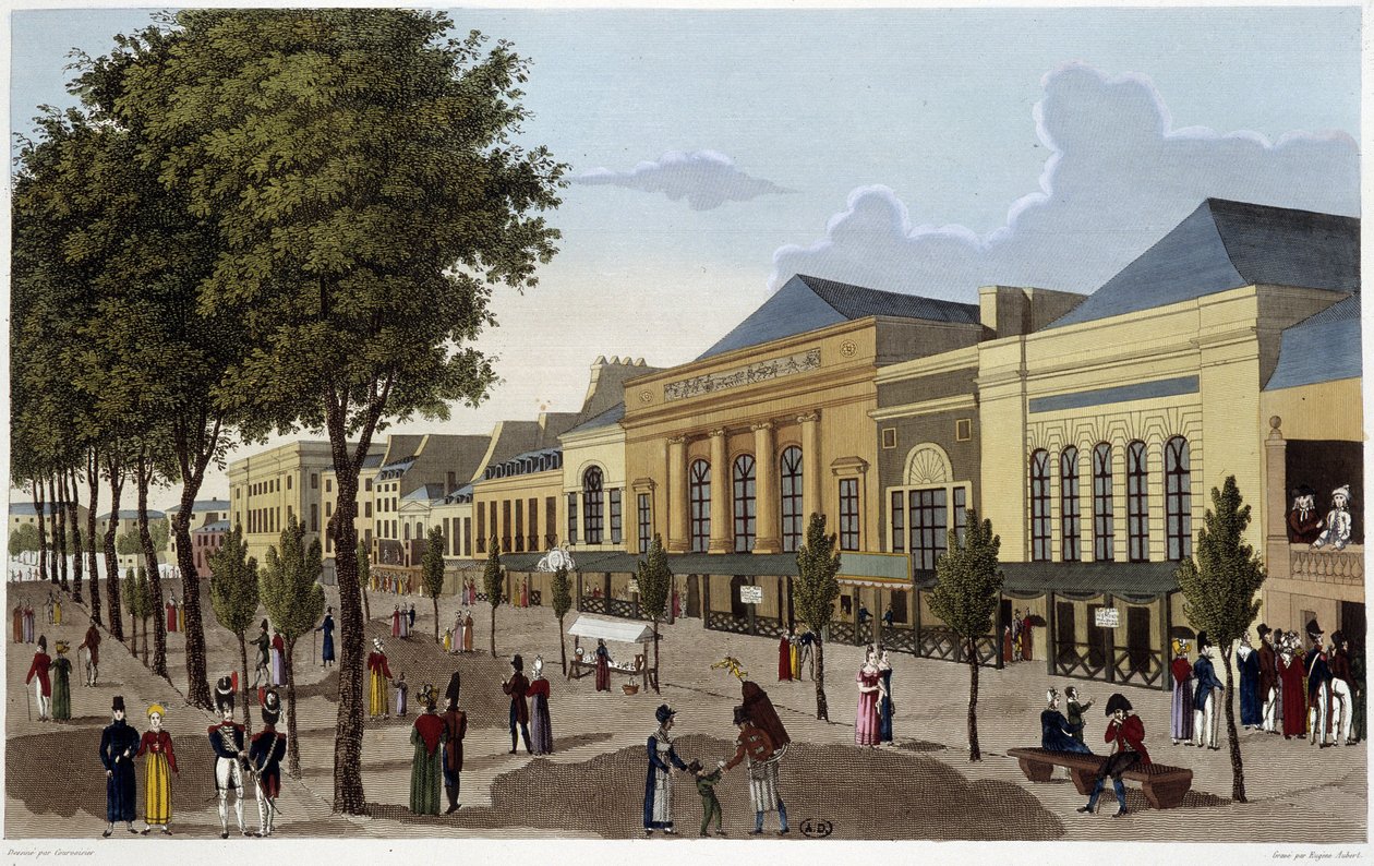 Udsigt over Amigue-Comique og Gaîeté teatrene - i "" Views of Paris "" af Courvoisier af Henri Courvoisier Voisin