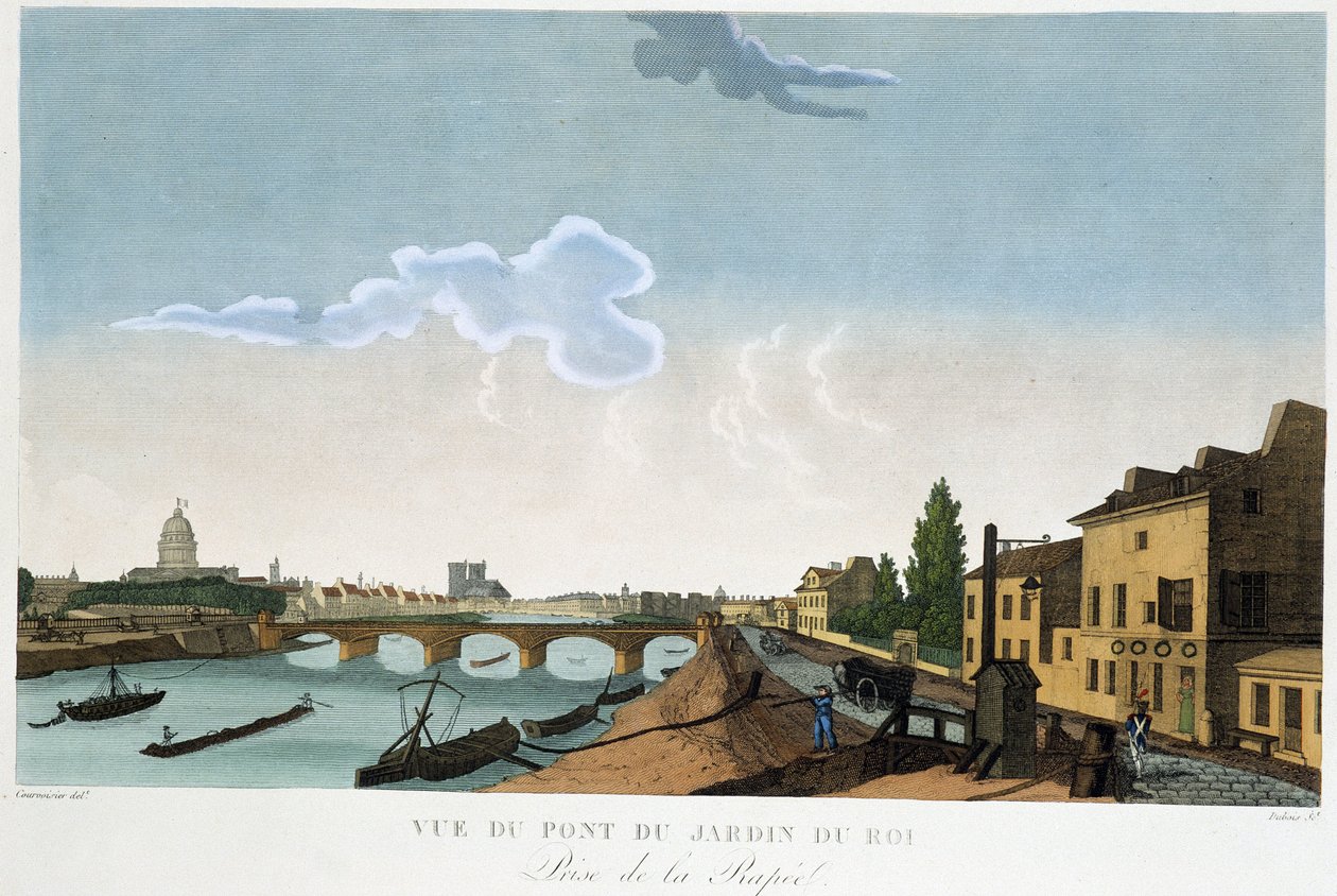 Udsigt over Kongens Havebro (Rapée) - i ""Views of Paris"" af Courvoisier af Henri Courvoisier Voisin