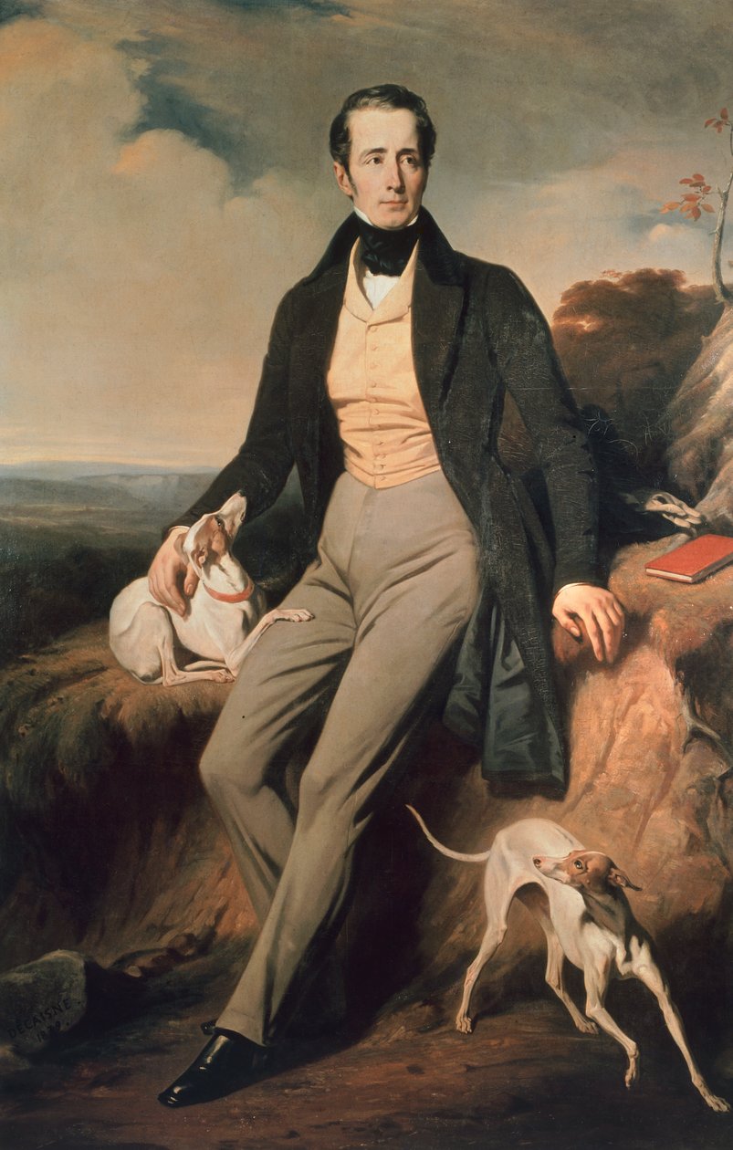 Portræt af Alphonse de Lamartine af Henri Decaisne