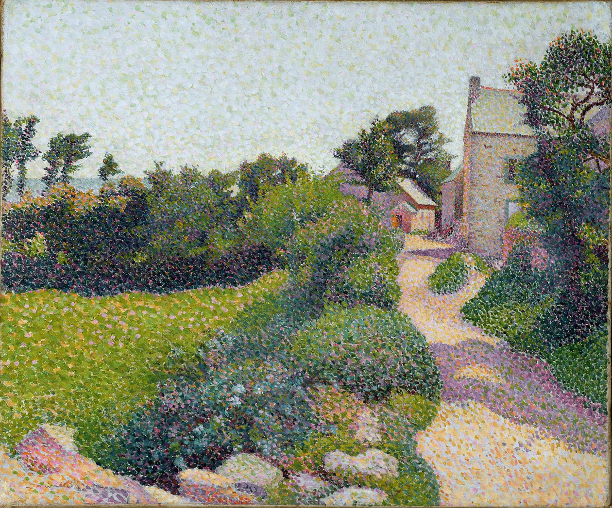 The Road in Sunlight, ca. 1887 (olie på lærred) af Henri Delavallee
