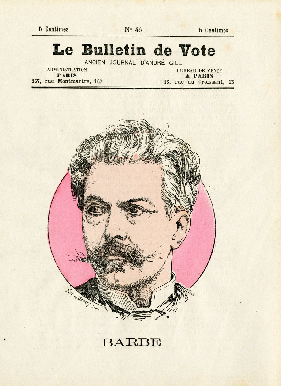 Afstemning 2. serie, satirisk i farver: skæg - Illustration af Henry Demare (1846-1888) af Henri Demare