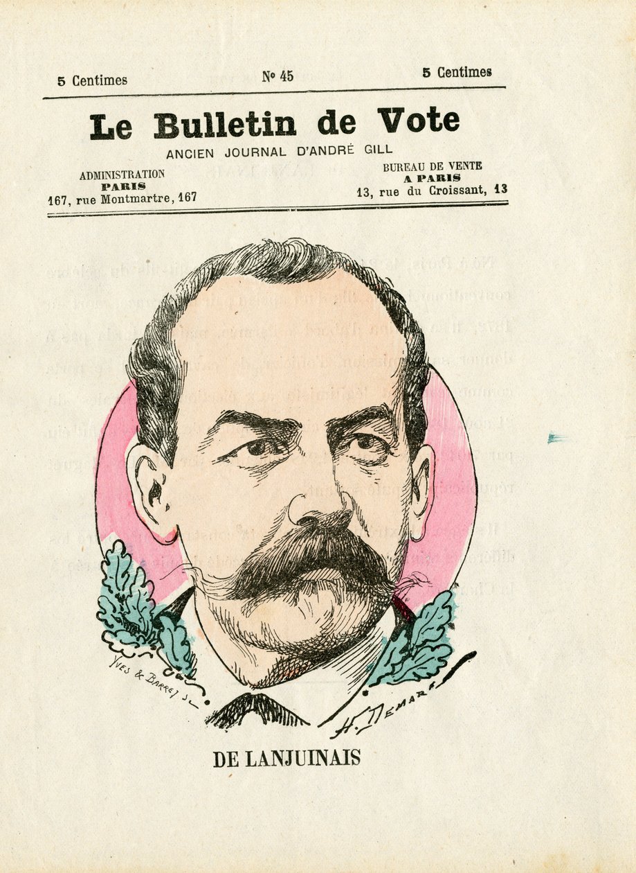 Afstemning 2. serie, Satirisk i farver: De Lanjuinais - Illustration af Henri Demare (1846-1888) af Henri Demare