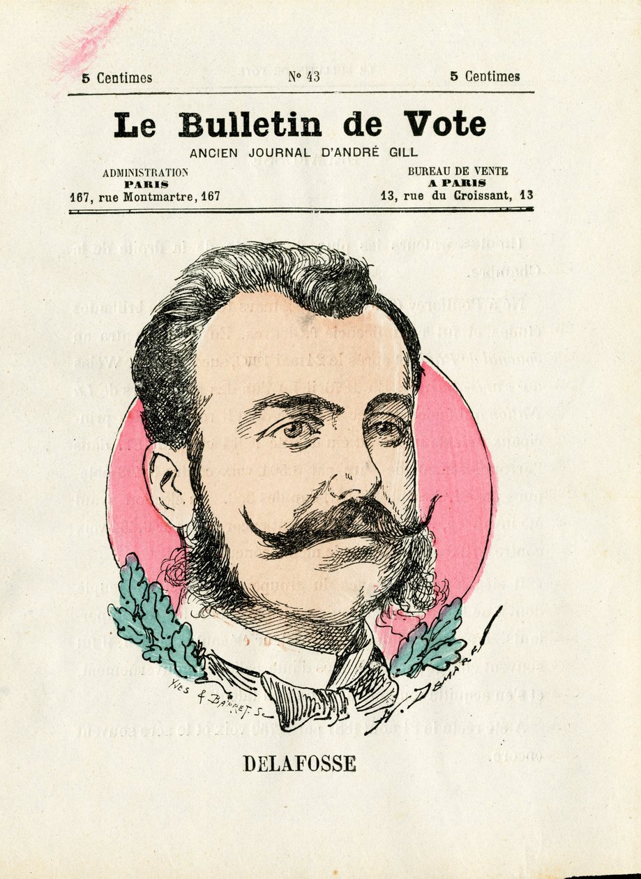 Valgseddel 2. serie, Satirique en Colours: Delafosse - Illustration af Henri Demare (1846-1888) af Henri Demare
