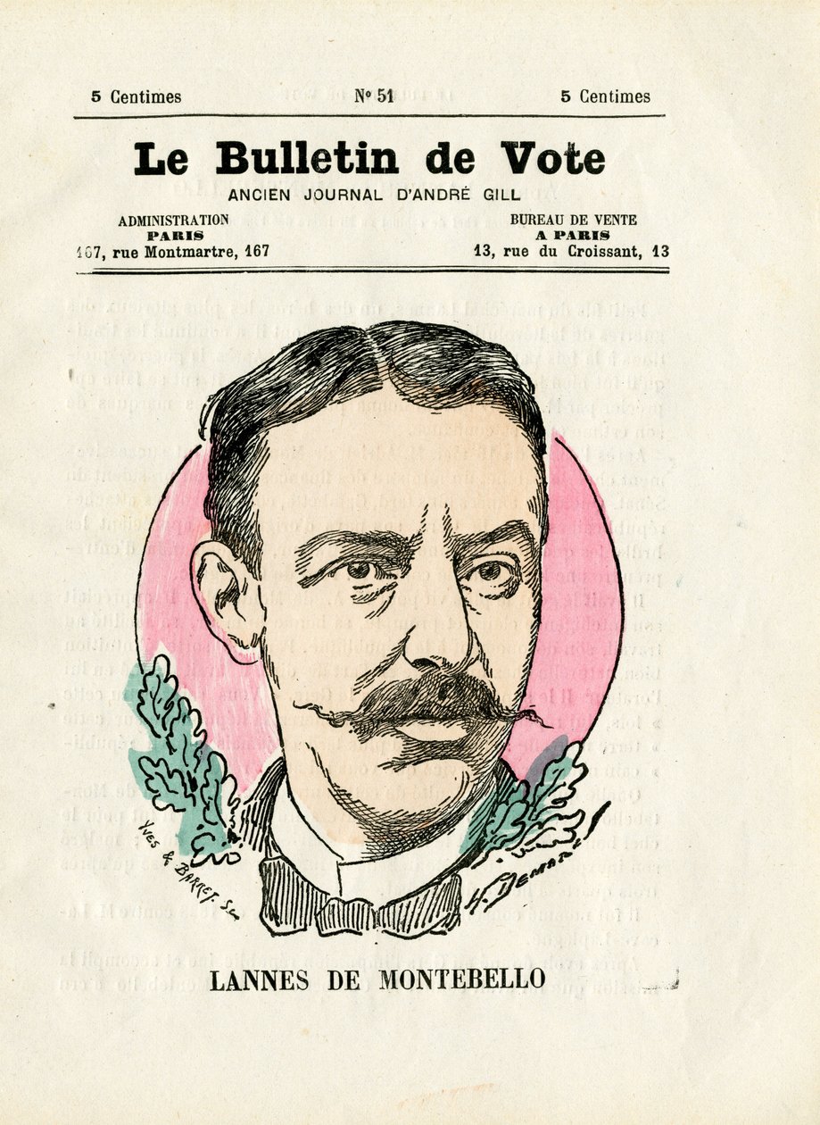 Afstemning 2. serie, Satirisk i farver: Lannes de Montebello - Illustration af Henri Demare (1846-1888) af Henri Demare