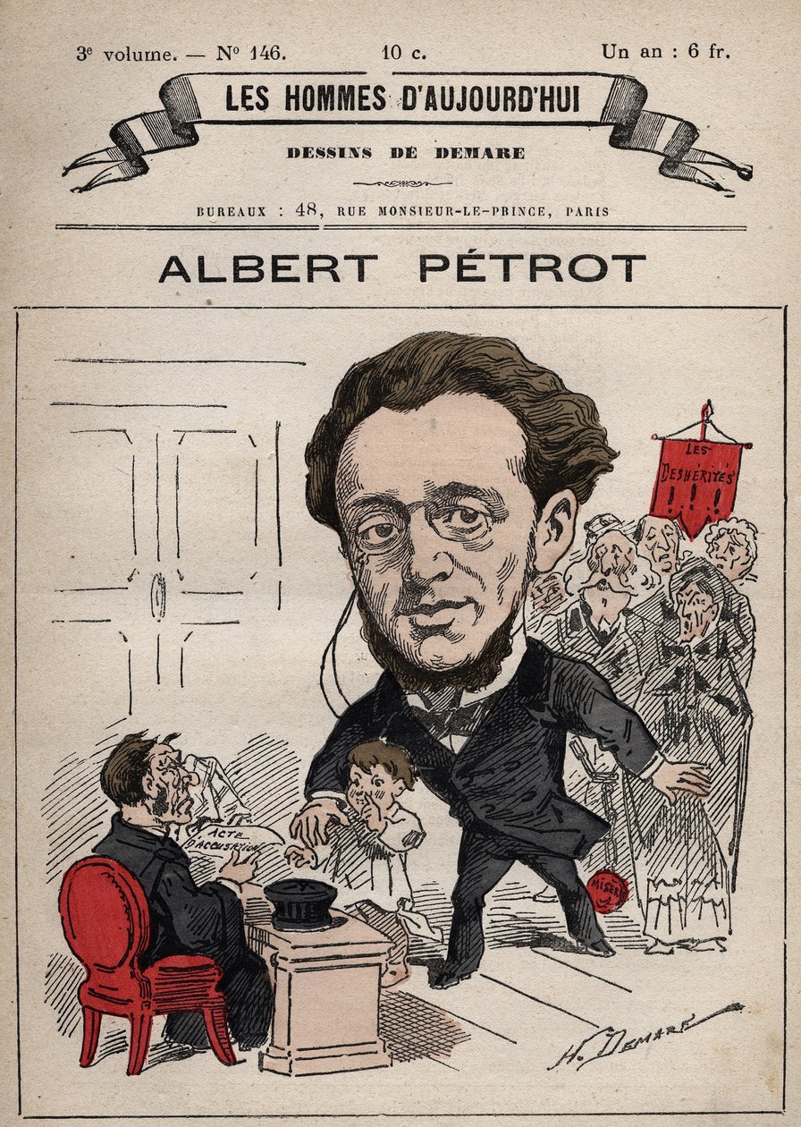Tegneserie af Albert Petrot 1837-1897 fra 