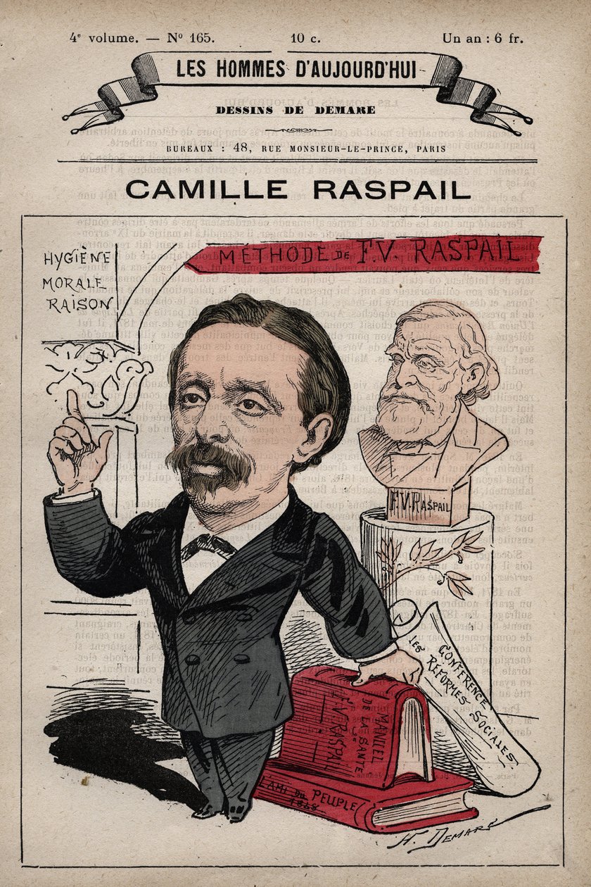 Tegneserie af Camille Raspail 1827-1893 engelsk politiker fra 