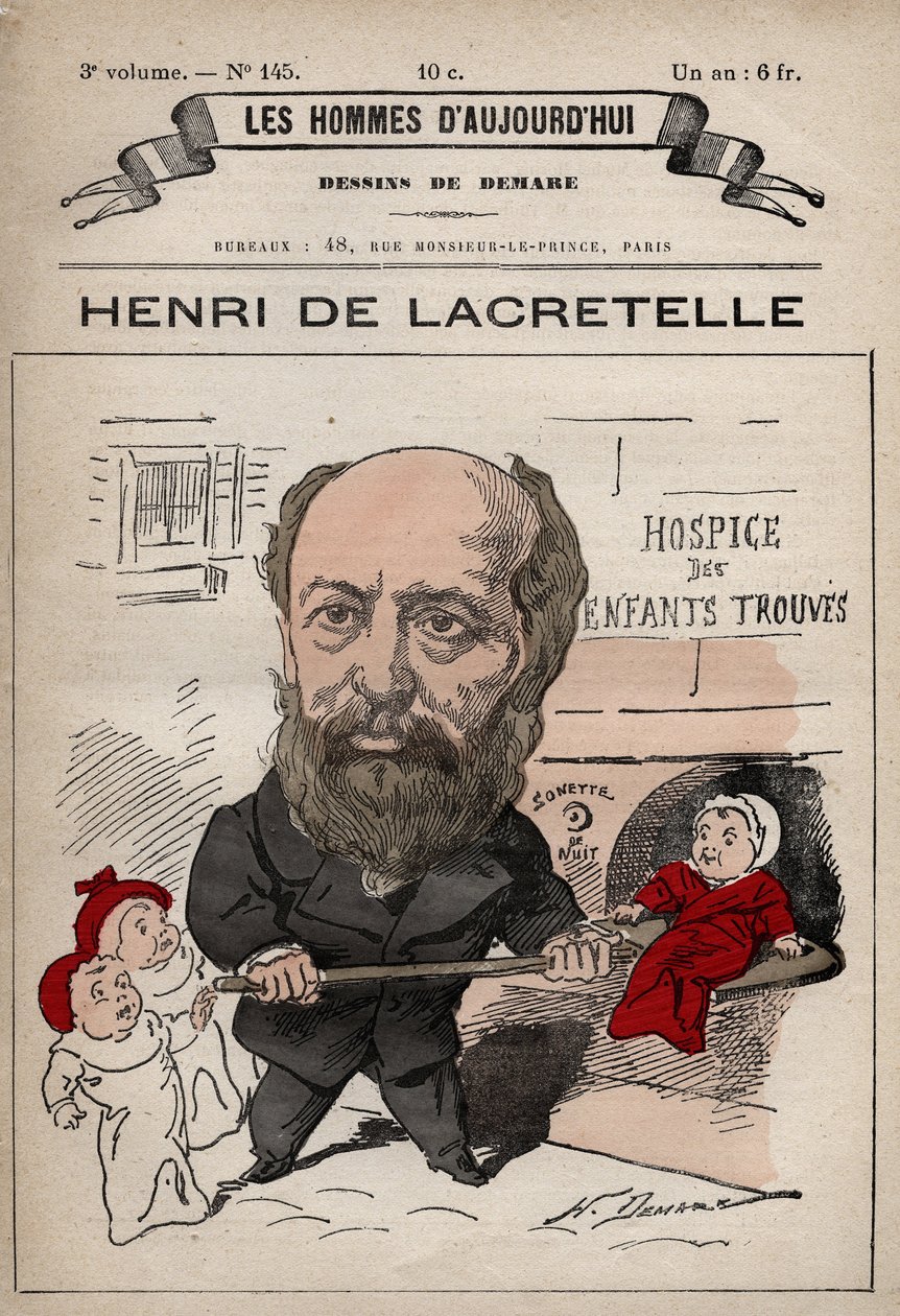 Tegneserie af Henri de Lacretelle (1815-1899) fransk politiker, forfatter - fra 