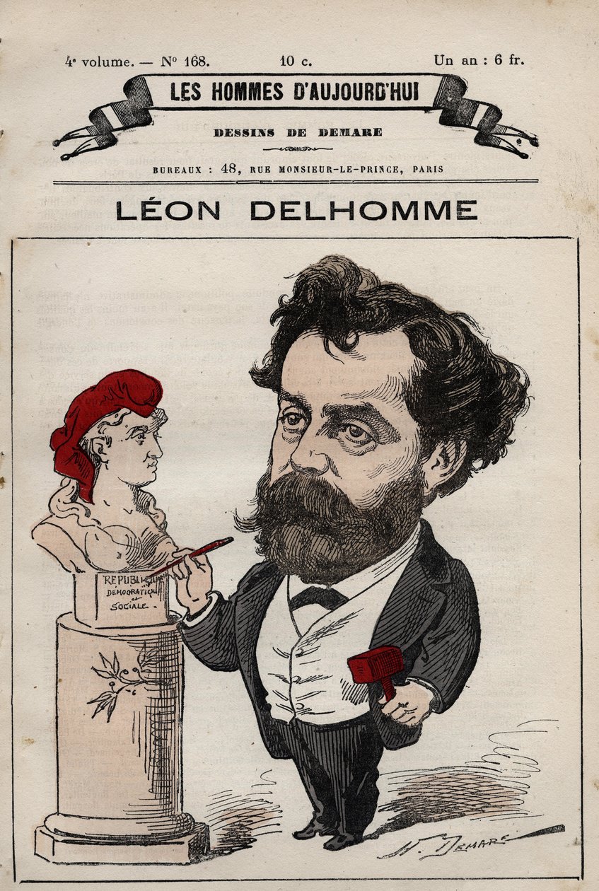 Tegneserie af Leon Alexandre Delhomme (1841-1895) fransk billedhugger fra 