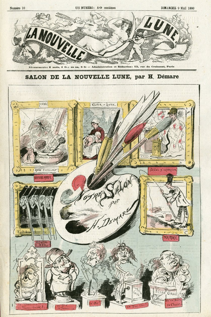 Illustration af Henri Demare (1846-1888) til forsiden af La Nouvelle Lune af Henri Demare