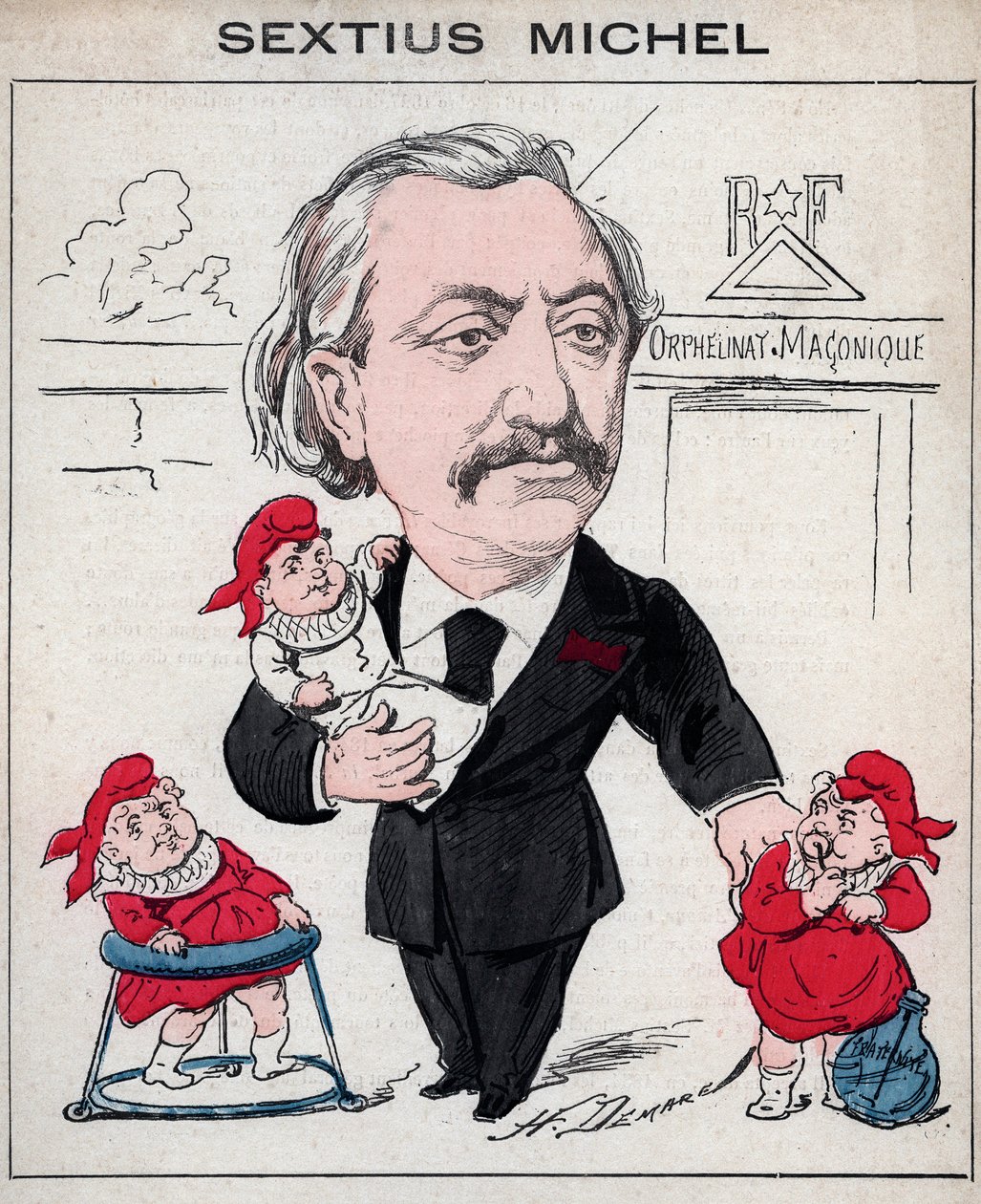 Sextius Michel (1827 - 1906) politiker og provencalsk forfatter af okkarikatursproget af Henri Demare i "Les Hommes d