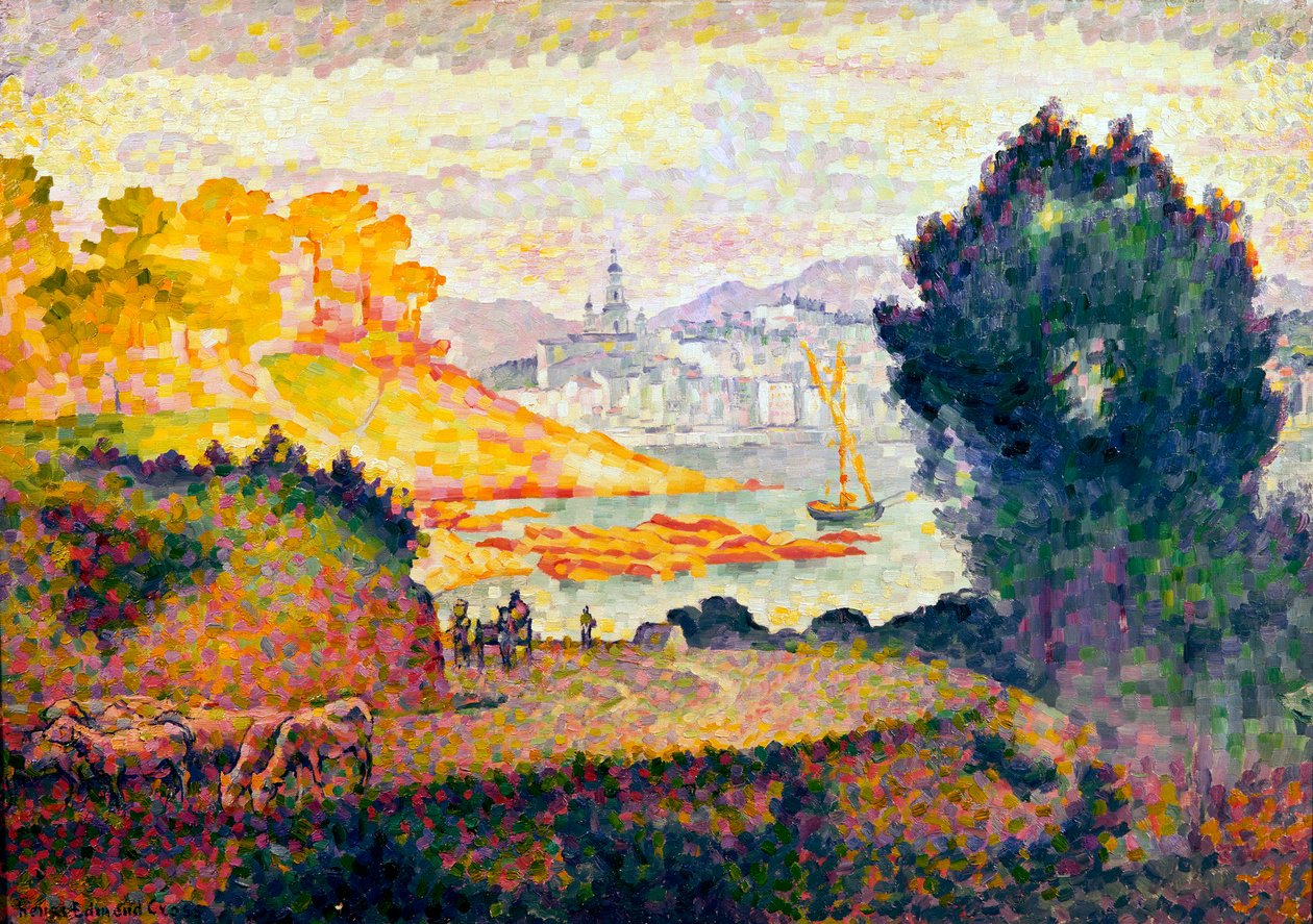 En udsigt over Menton, 1899-1900 af Henri Edmond Cross