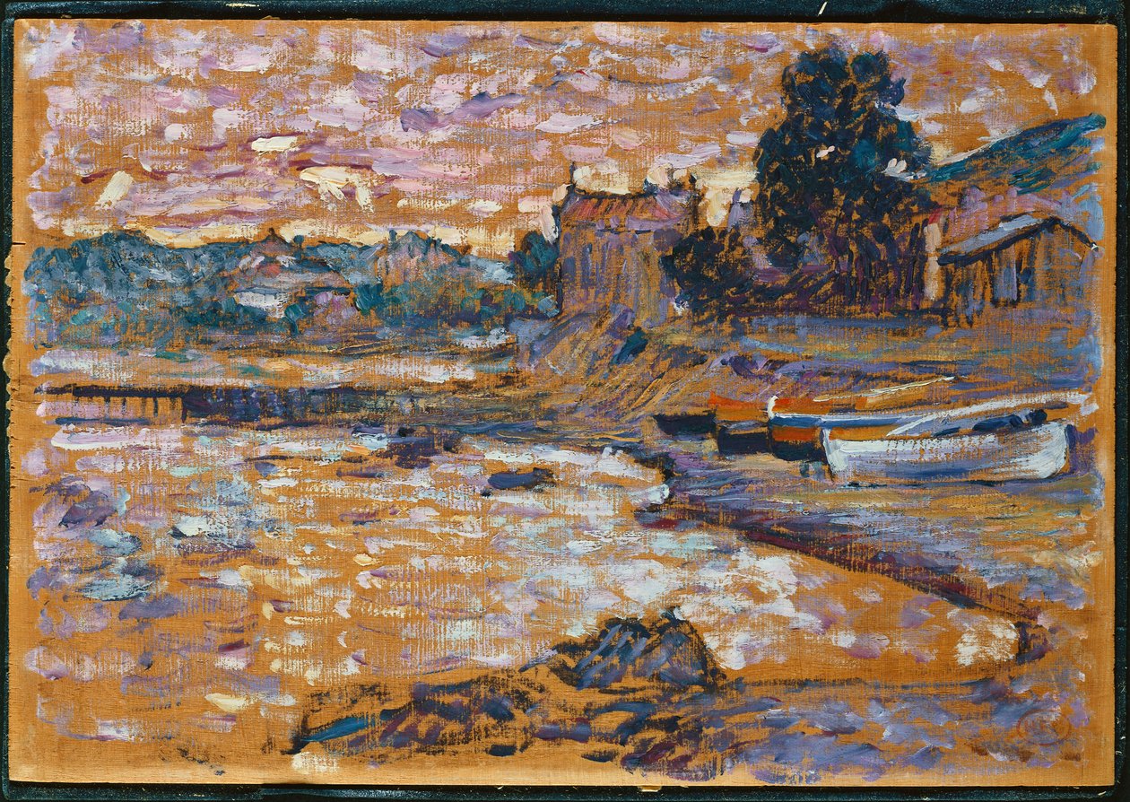 Strandede både ved Lavandou, 1908-09 af Henri Edmond Cross