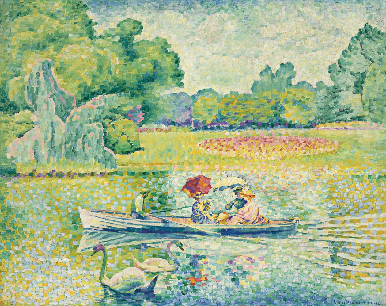 Sejlads i Bois de Boulogne; Sejltur i Bois de Boulogne, ca. 1899-1900 af Henri Edmond Cross
