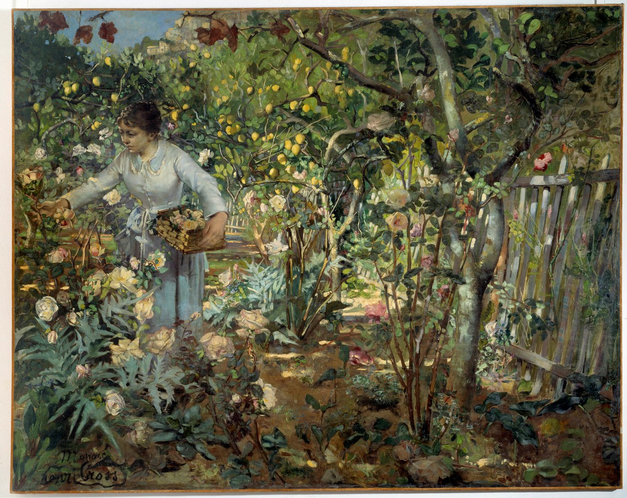 Rosernes have i Monaco Maleri af Cross Henri Delacroix Dit Cross (Henri Edmond Cross) (1856-1910) af Henri Edmond Cross