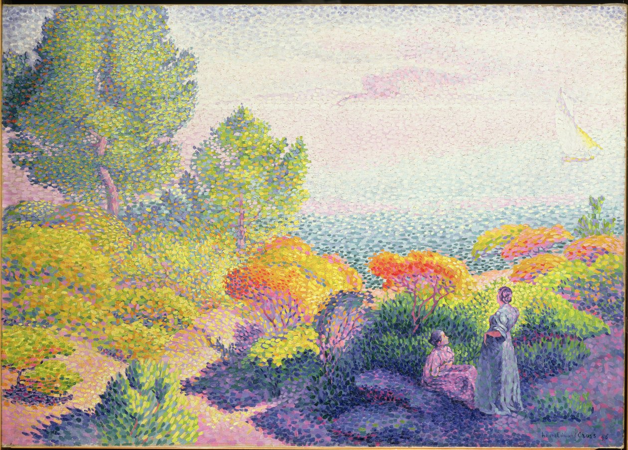 Landskab med to kvinder, 1895 af Henri Edmond Cross
