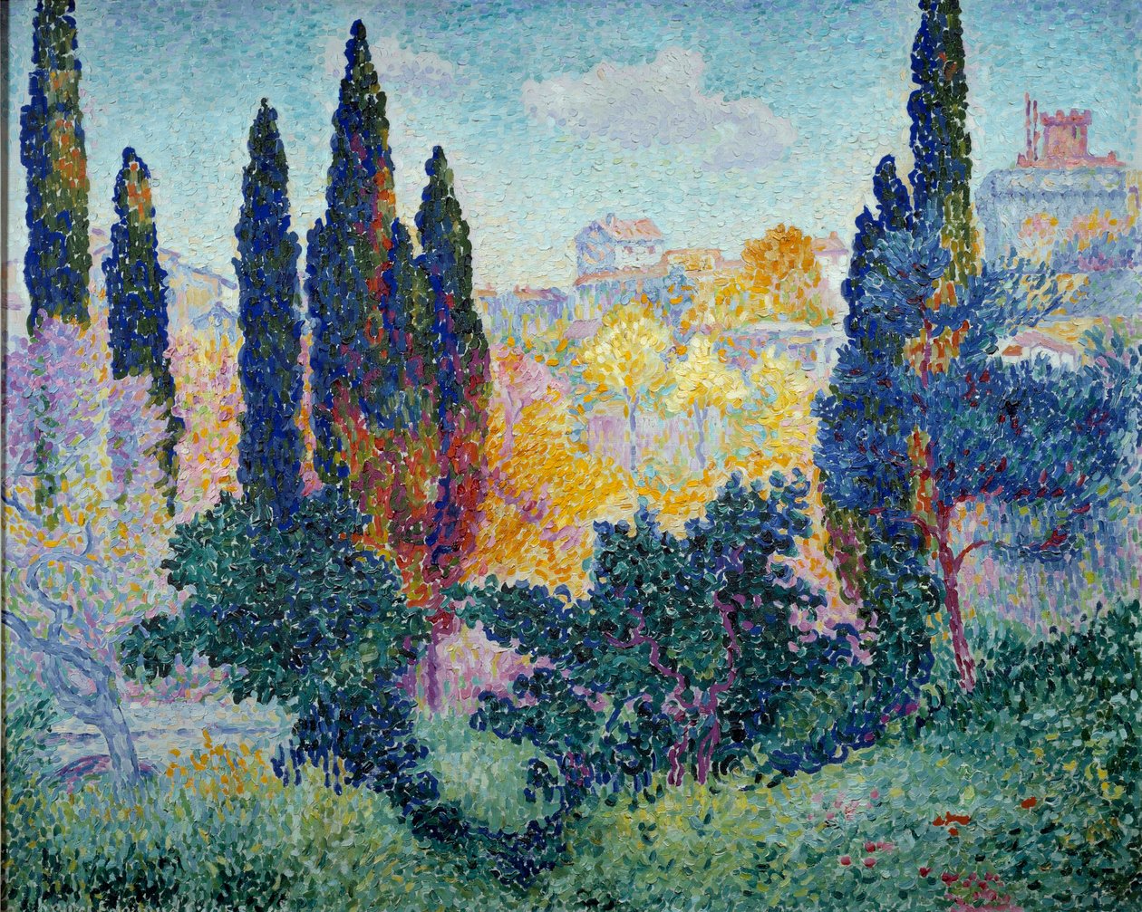 Cypresserne ved Cagnes Maleri af Henri Cross Delacroix (Henri Edmond Cross) (1856-1910) 1908 Søn. 0,81x1 m Paris, Musee d