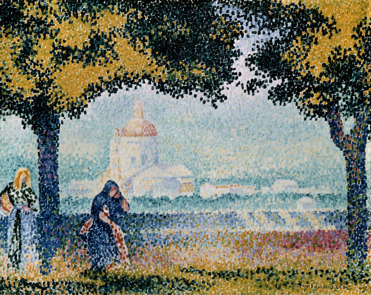 Kirken Santa Maria degli Angeli nær Assisi, 1909. af Henri Edmond Cross