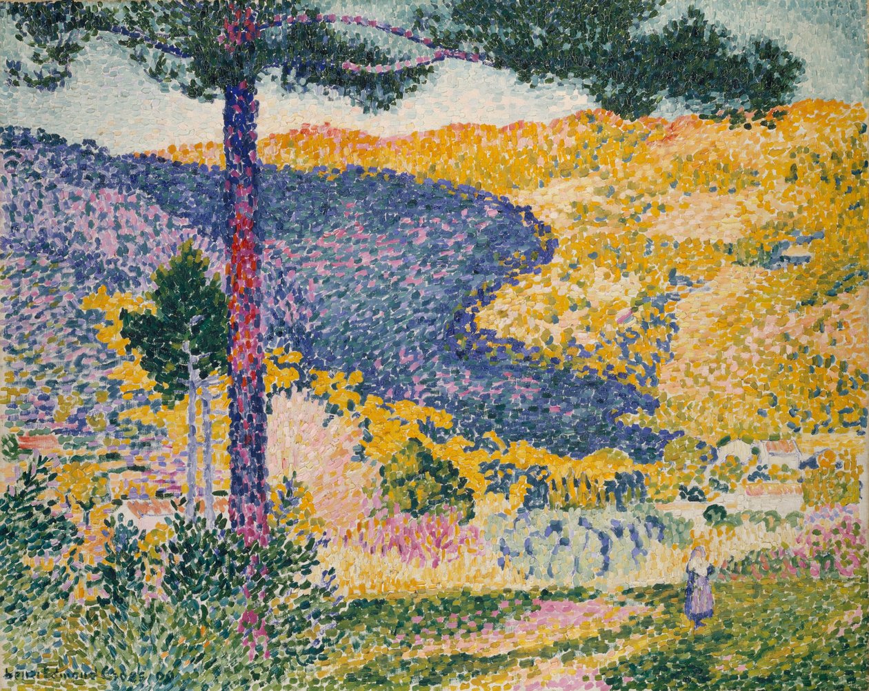 Dal med granskygge på bjerget, 1909. af Henri Edmond Cross