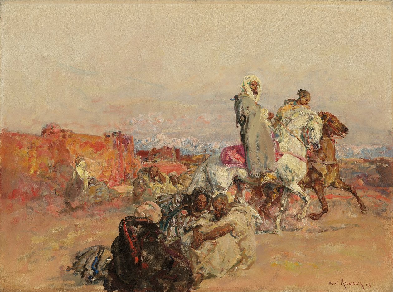 En gruppe nordafrikanske ryttere af Henri Emilien Rousseau