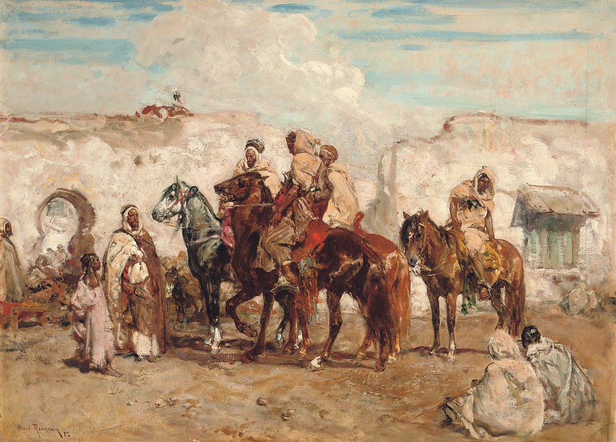 Efterretninger: Arab Village Street; Information: Arabisk landsbygade af Henri Emilien Rousseau