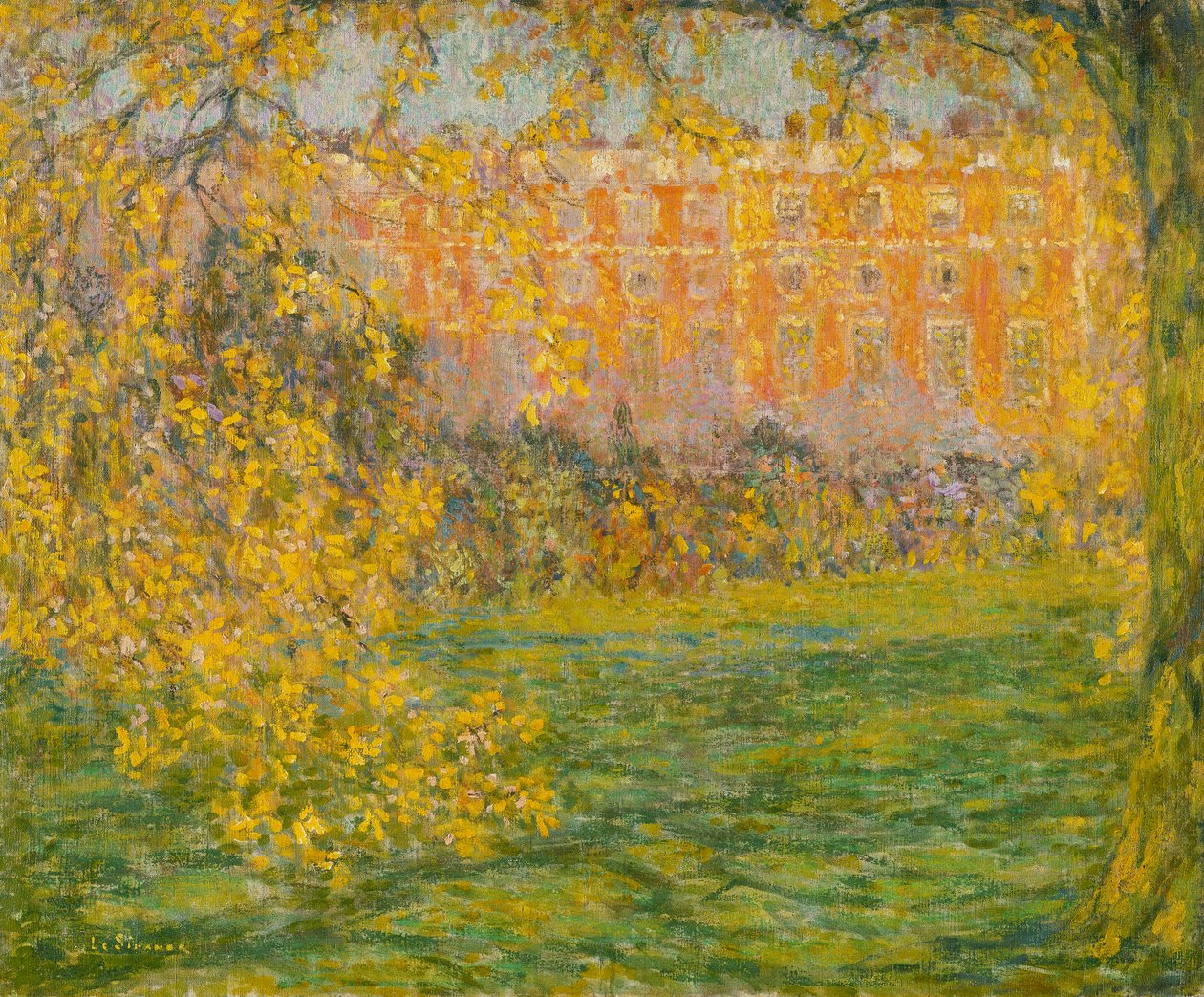 Efterår, Hampton Court; Automne, Hampton Court af Henri Eugene Augustin Le Sidaner