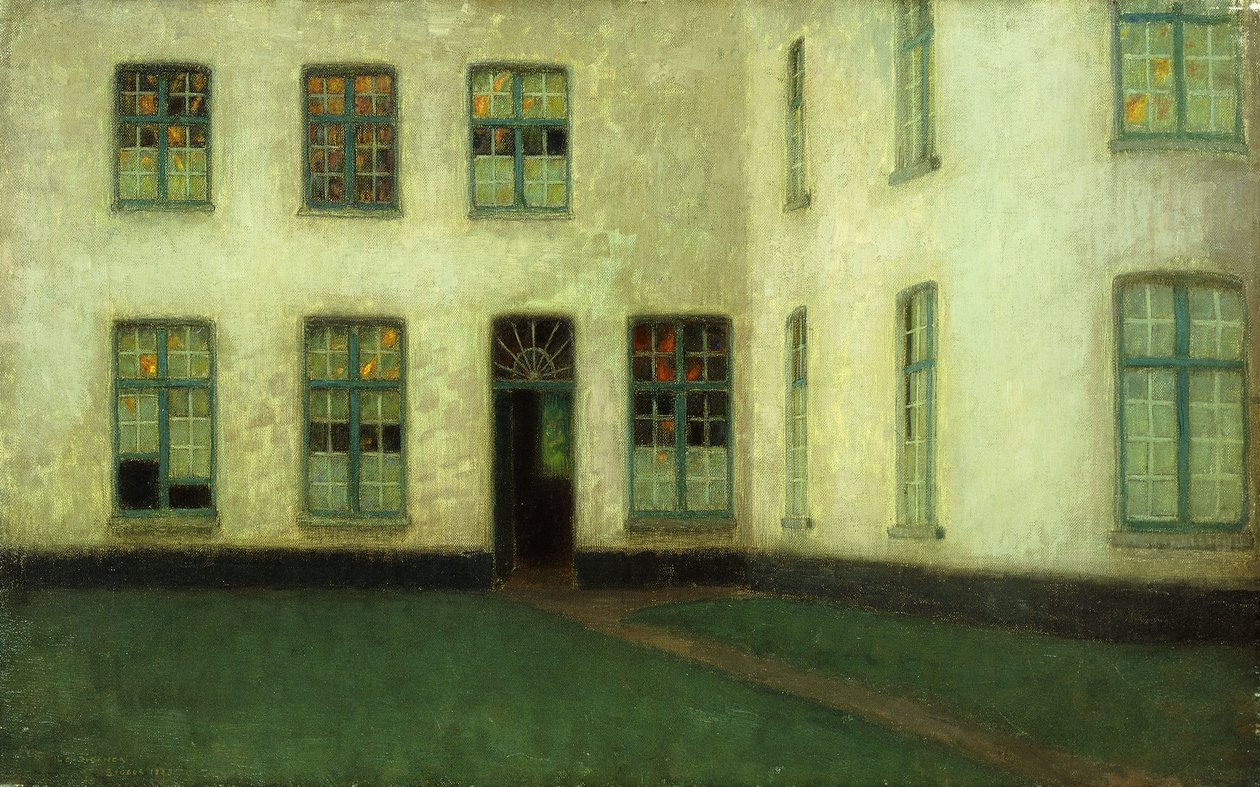Hjørne af Beguines Houses; Beguinage hjørne af Henri Eugene Augustin Le Sidaner