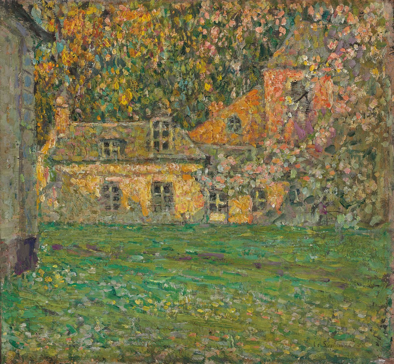 blomstrende træer; blomstrende træer af Henri Eugene Augustin Le Sidaner