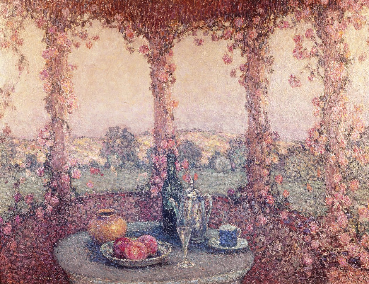 Bordet under Lysthuset af Henri Eugene Augustin Le Sidaner